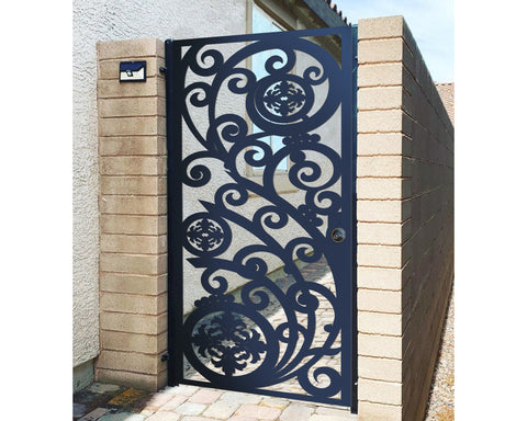 Custom Gate | Metal Garden Gate | Metal Art Accent | Pedestrian Walk Thru Entry | Outdoor | Indoor | Garden Gate | Modern Gate 011