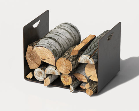 Firewood Rack, Steel Firewood Holder, Firewood Storage, Metal Firewood Storage, Bent Steel Firewood Holder, Wood Rack, Gift for Him