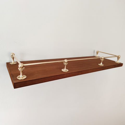 Brass Gallery Rail | Brass Shelf Tipping | Bookshelf Tipping | Posts brown
