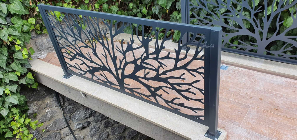 Tree Railing Metal Panel Fence, Balcony Railing, Metal Railing Panel, Tree panel