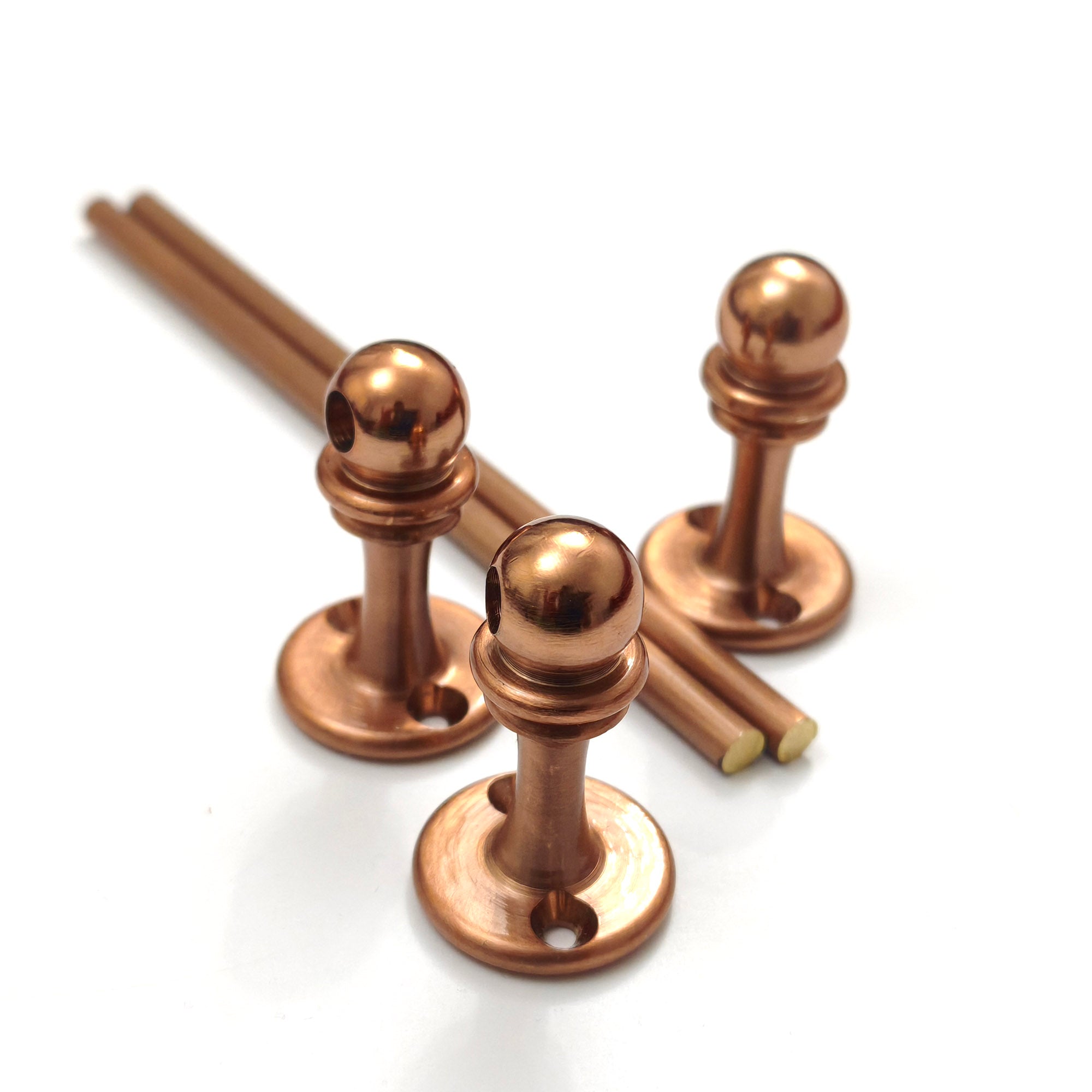 Copper Gallery Rail, Copper Shelf Tipping, Floating Shelf Tipping with Decorative Posts, Rack-Mounted Gallery Rail, Bookshelf