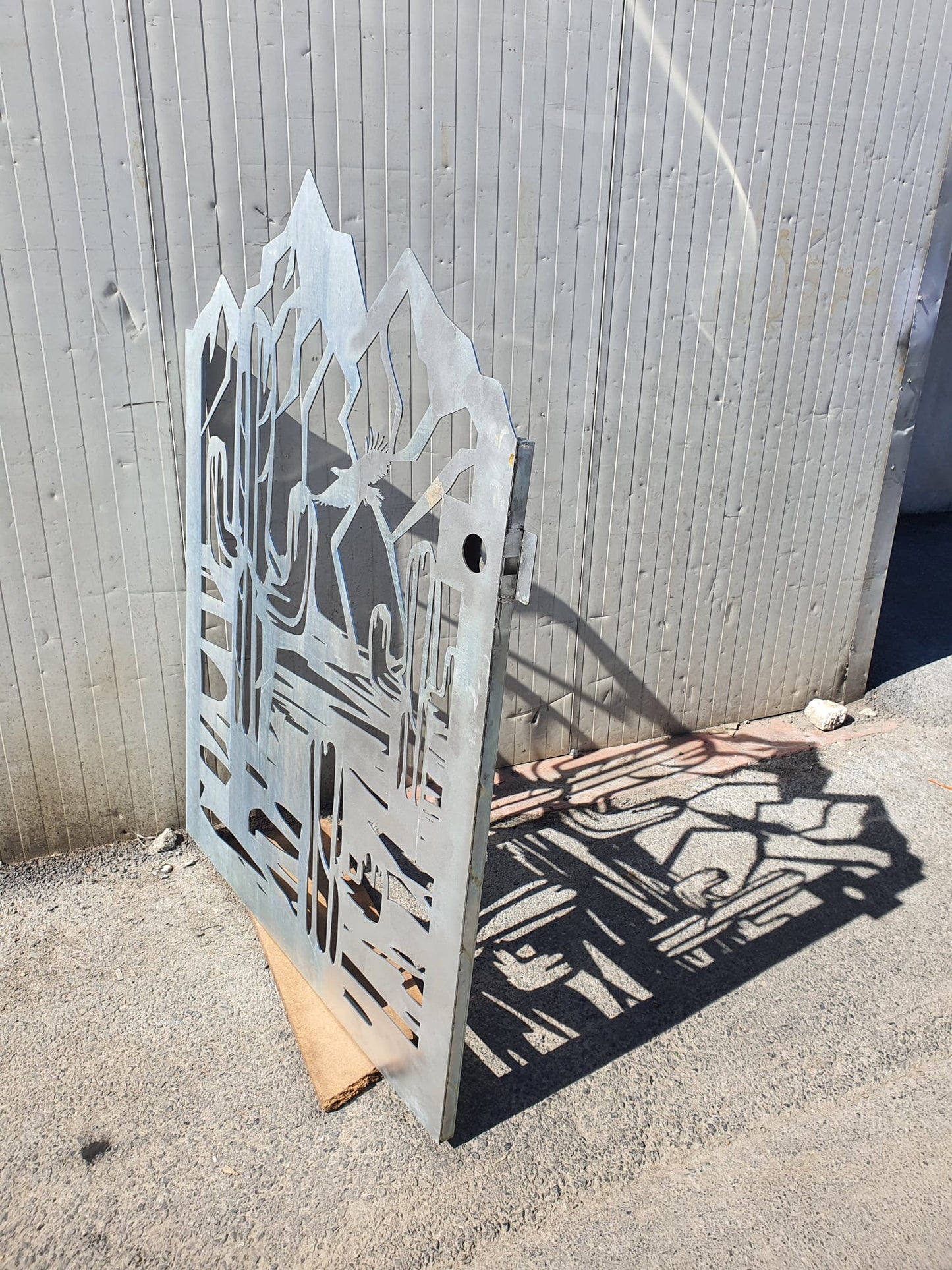 Custom Desert Cactus Metal Garden | Southwestern Desert Themed Iron Steel Laser Cut Door | Metal Art Outdoor Entrance | M40
