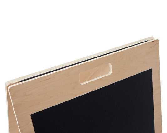 Write-On Board A-Frame, Eco-Friendly Poplar Wood, Collapsible - Natural