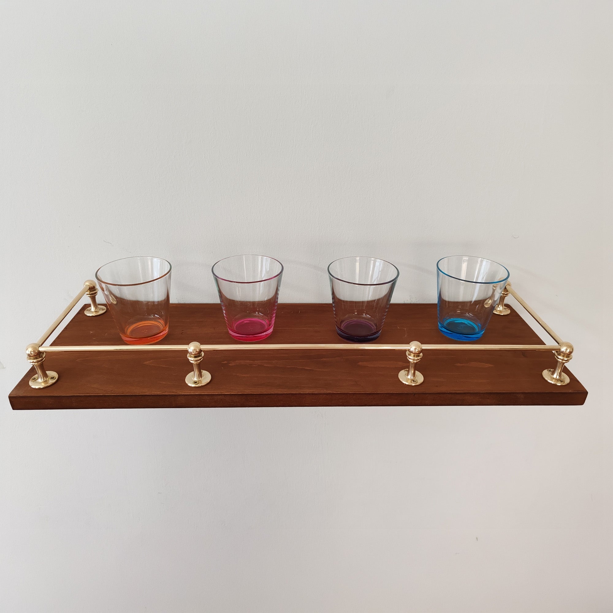 Brass Gallery Rail | Brass Shelf Tipping | Bookshelf Tipping | Posts brown