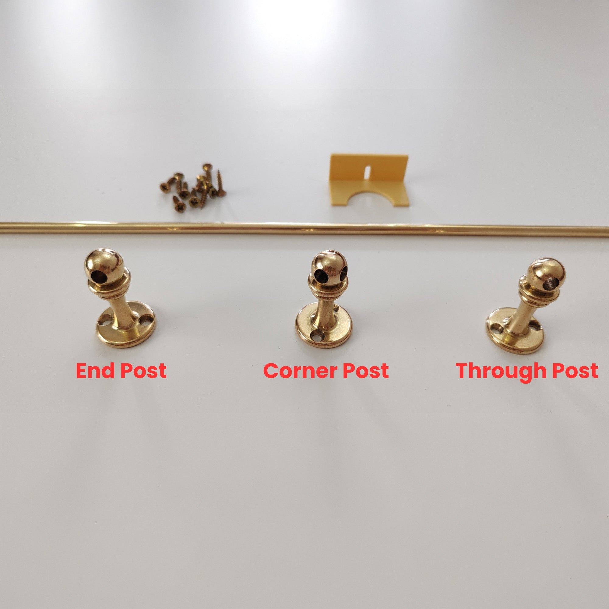 Brass Gallery Rail | Brass Shelf Tipping | Bookshelf Tipping | Posts brown