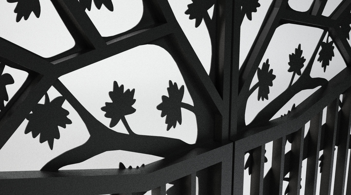 Custom Gate, Metal Garden Gate, Metal Art Accent, Pedestrian Walk Thru Entry, Outdoor, Drive way Gate, Tree Design 10ftx8ft