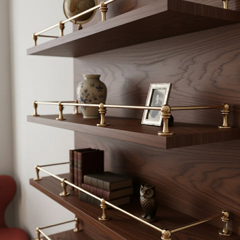 Brass Gallery Rail | Brass Shelf Tipping | Bookshelf Tipping | Rails And Posts