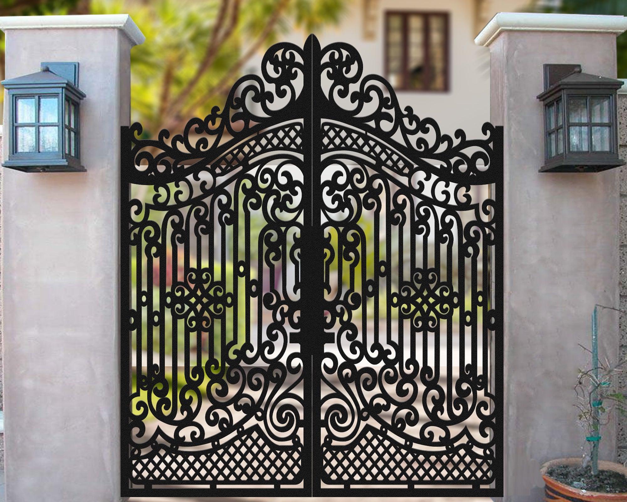 Custom Gate | Metal Garden Gate | Metal Art Accent | Pedestrian Walk Thru Entry | Outdoor | Indoor | Garden Gate | Modern Gate 2
