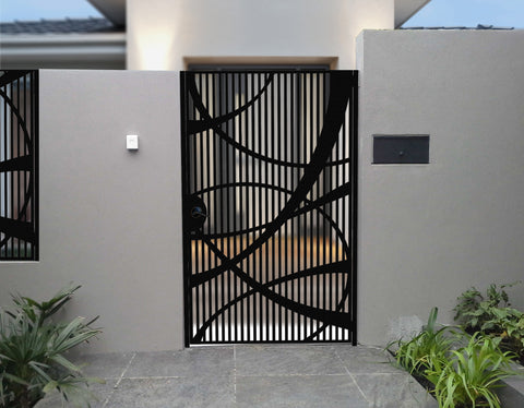 Custom Gate | Metal Garden Gate | Metal Art Accent | Pedestrian Walk Thru Entry | Outdoor | Indoor | Garden Gate | Modern Gate 01