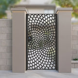 Vortex Modern Radial Network Metal Garden Gate | Circular Pattern Laser Cut Door | Luxury Abstract Cobweb Outdoor Entrance | Architectural Concentric Web Privacy Entry | M113