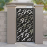 Modern Laser Cut Metal Garden Gate | Custom Geometric Pedestrian Entrance Door | Luxury Outdoor Privacy Gate | Decorative Laser Cut Entrance Door M66