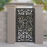The Grand Estate Baroque Style Metal Garden Gate | Intricate Damask Laser Cut Pedestrian Door | Luxury Mansion Entry Gate | M75