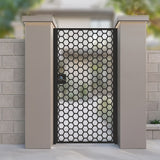Decorative Honeycomb Laser Cut Entrance | Modern Geometric Garden Security Gate | Classic Hexagon Laser Cut Pedestrian Door | M81