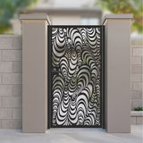 The Vortex Optical Illusion Metal Garden Gate | Pschedelic Swirl Laser Cut Door | Luxury Futuristic Pedestrian Entrance | M82