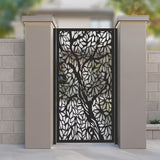 Tree of Life Modern Leaf Silhouette Metal Garden Gate | Botanical Themed Laser Cut Yard Door | Luxury Biophilic Outdoor Entry | Minimalist Side Alley Entrance | M90