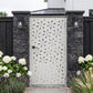 Daisy decorative metal side gate close-up showing laser cut petal and flower cutouts