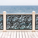 Botanical Leaf Laser Cut Metal Railing Insert | Modern Indoor Stair /Loft Railing Panel | Custom Floral Balcony Screen | R13