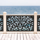 Traditional Damask Laser Cut Metal Railing Insert | Luxury Baroque Ornamental Deck Privacy Panel | Vintage Medallion Pattern Balcony Railing | R14