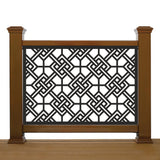 Geometric Fretwork Laser Cut Metal Railing Insert | Traditional Asian Lattice Deck Privacy Panel | Custom Modern Balcony Fence | R17