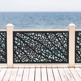 Modern Organic Laser Cut Metal Deck Railing Insert | Decorative Outdoor Privacy Screen Panel | R20
