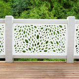 Falling Leaves Laser Cut Metal Railing Insert | Custom Botanical Deck Privacy Panel | R26