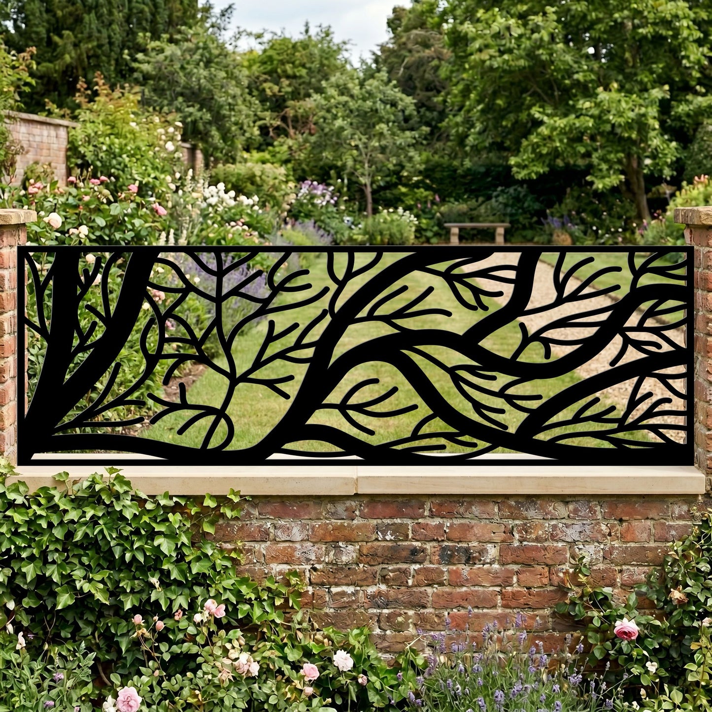 Custom Spreading Forest Branch Laser Cut Metal Railing Insert | Decorative Garden Fence | Organic Tree Branch Privacy Panel |R27