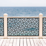 Custom Modern Asian Laser Cut Metal Railing Insert | Geometric Maze Deck Privacy Screen | R31