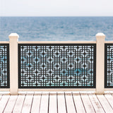 Geometric Interlocking Square Laser Cut Metal Railing Insert | Mid-Century Modern Deck Panel | Custom Square Fretwork Privacy Screen | R34