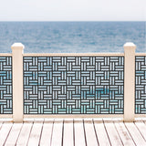 Custom Modern Basketweave Laser Cut Metal Railing Insert | Geometric Weave Deck Panel | Parquet Block Pattern Privacy Screen | R35