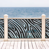 Modern Wood Grain Laser Cut Metal Railing Insert | Organic Wave Deck Privacy Panel | Zebra Stripe Pattern Balcony Fence | R36