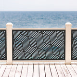 3D Isometric Laser Cut Metal Railing Insert | Geometric Optical Illusion Deck Privacy Panel | Custom Geometric Cube Deck Screen | R37