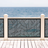 Abstract Crosshatch Laser Cut Metal Railing Insert | Geometric Linear Slat Deck Privacy Panel | Custom Matchstick Mesh Panel | R39