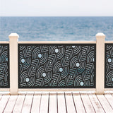 Art Deco Concentric Arc Laser Cut Metal Railing Insert | Geometric Diamond Circle Deck Panel | Custom Balcony Privacy Screen | R40