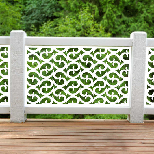 Custom Decorative Scrollwork Laser Cut Railing Insert | Ornamental Deck Privacy Panel | Victorian Balcony Screen | R12