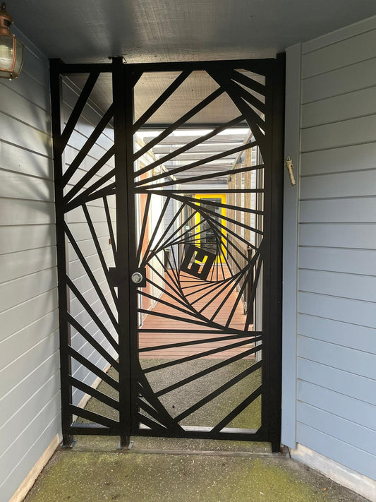 Custom Gate | Metal Garden Gate | Metal Art Accent | Pedestrian Walk Thru Entry | Outdoor | Indoor | Garden Gate | Modern Gate galactic