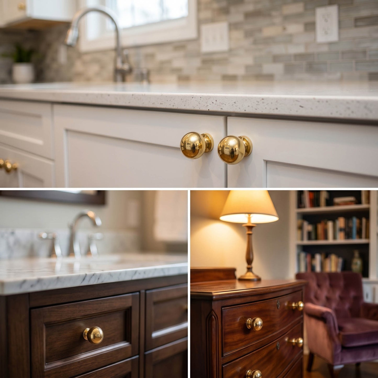 Solid Brass Round Cabinet Drawer Knob