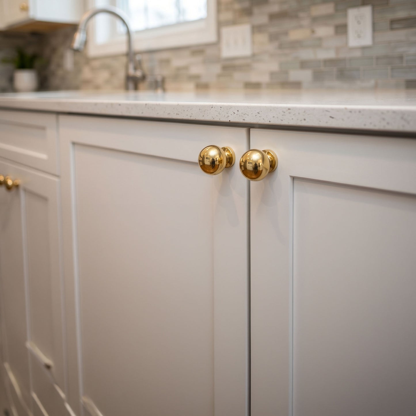 Solid Brass Round Cabinet Drawer Knob