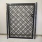 Casablanca Moroccan laser cut metal garden gate in matte black with quatrefoil floral pattern and two steel corner posts