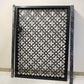 Back of the Casablanca Moroccan metal garden gate showing the welded steel profile frame behind the laser cut panel