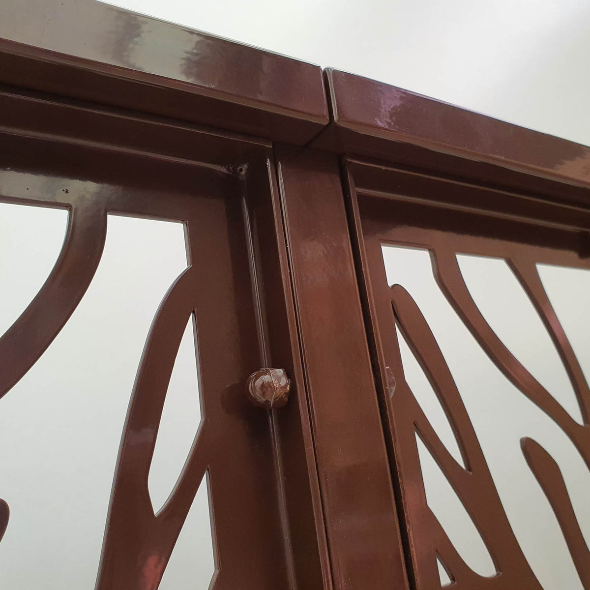 Brown glosy laser cut deck railing, fence, indoor stair railing 