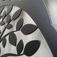 Black powder coated laser cut metal pedestrian garden gate