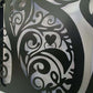 Laser cut metal double pedestrian gate featuring ornate cat silhouette pattern