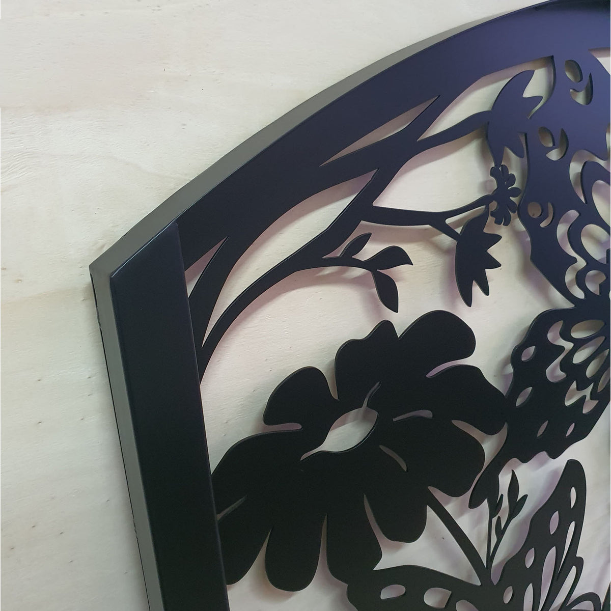 Matte Black powder coated metal laser cut pedestrian garden gate 