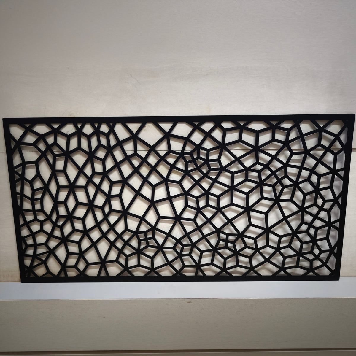 Black decorative laser cut metal fence and spider web pattern