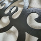 Black wrinkle shiny powder coated laser cut metal pedestrian garden gate