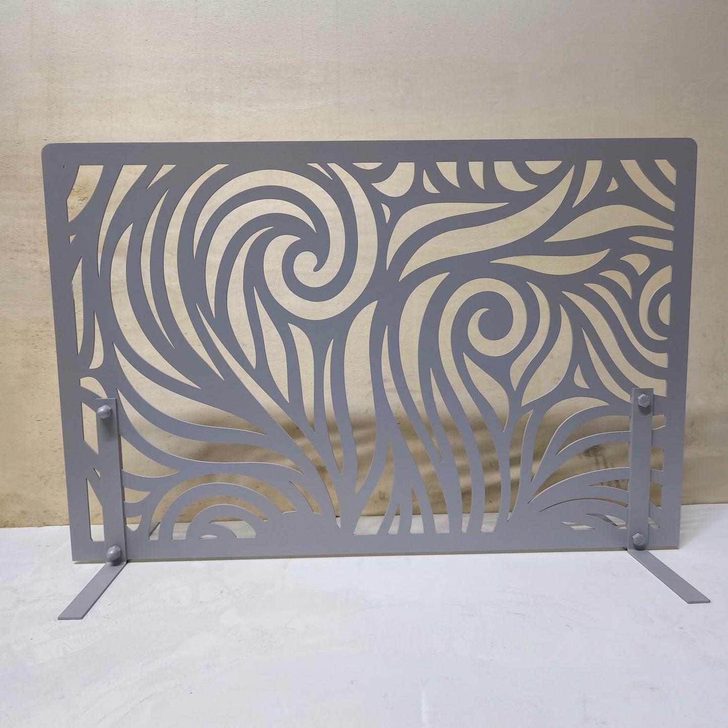 Starry Night Laser Cut Fireplace Screen | Custom Size Metal Spark Guard with Feet | F2