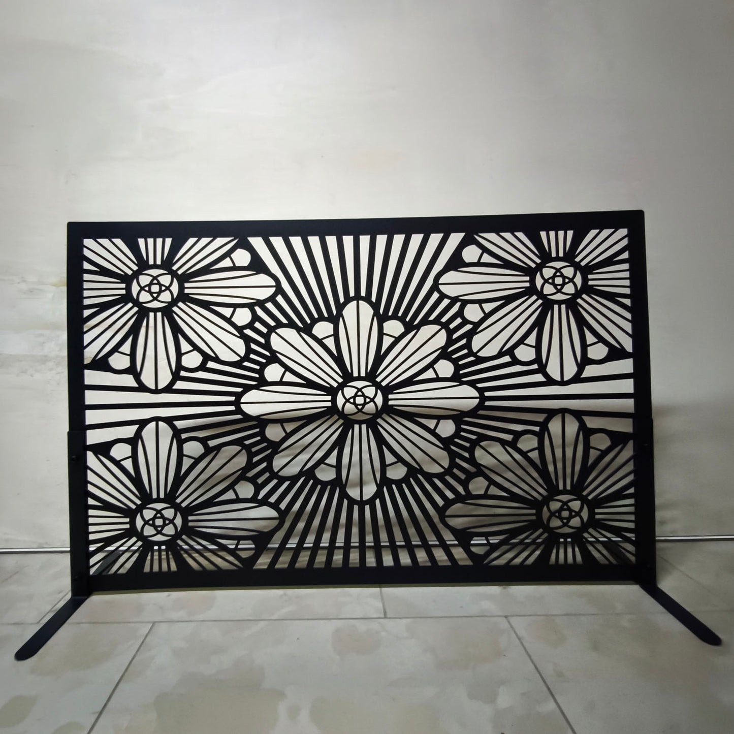 Modern Floral Fireplace Screen M9
