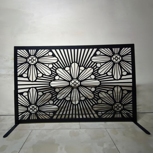 Modern Floral Fireplace Screen M9