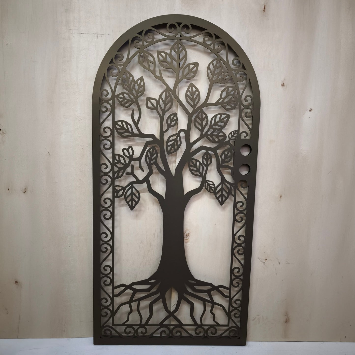 Modern Tree of Life Garden Gate - Custom Arched Laser Cut Metal Gate M114