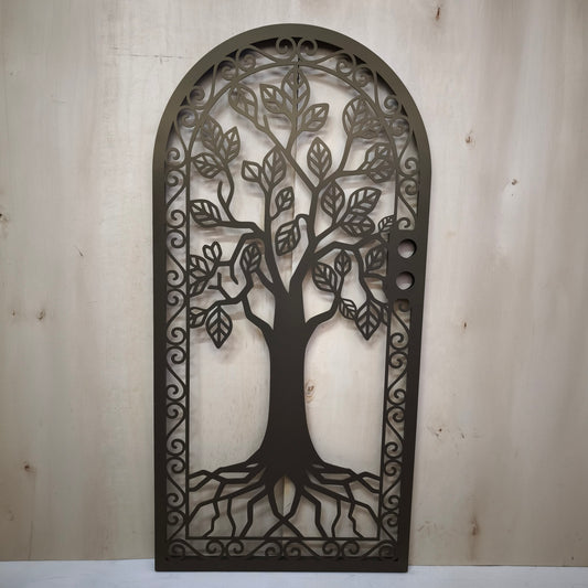 Modern Tree of Life Garden Gate - Custom Arched Laser Cut Metal Gate M114